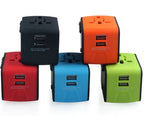 Universal Travel Adapter with Dual USB — 6-in-1 Conversion Plug 1500W 100-240V