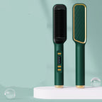 2-in-1 Ionic Hair Straightener & Curling Comb — Ceramic PTC with LCD Option