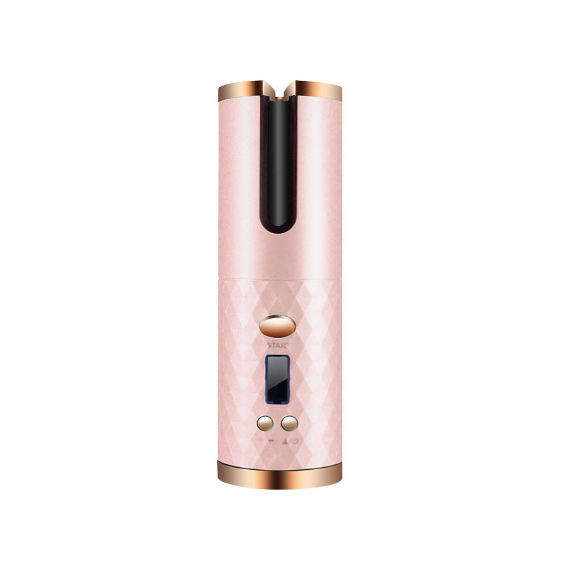 Cordless Automatic Hair Curler with LCD Display — Ceramic Rotating Curling Iron