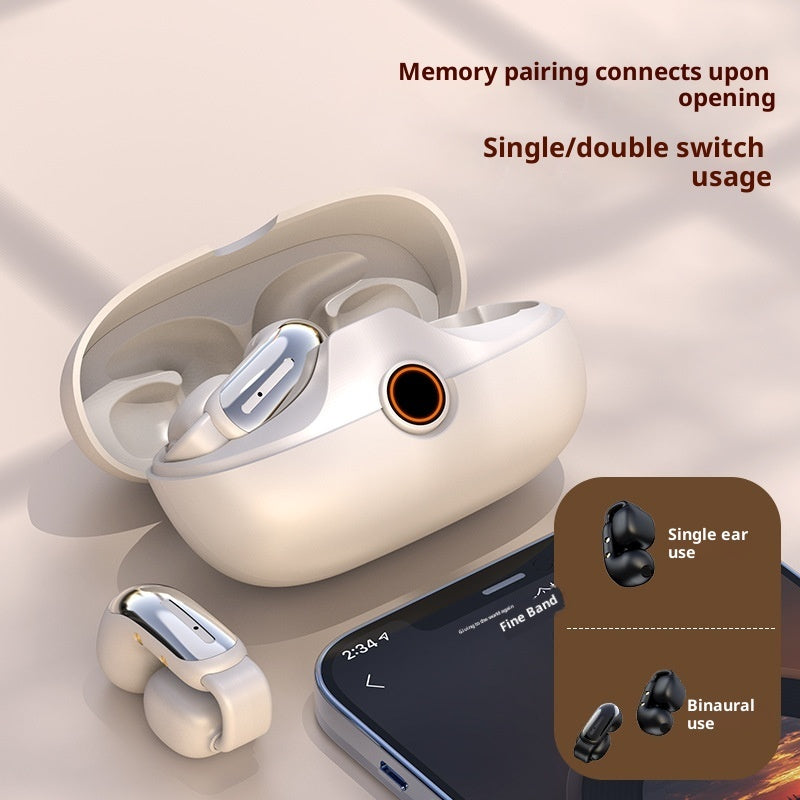 DX09 Clip-On Open-Ear Headphones — Waterproof Bone Conduction Sports Earphones