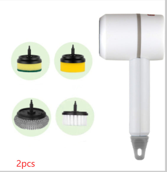 Electric Cleaning Brush Set — Rechargeable Multifunctional Scrubber 3 Brush Heads