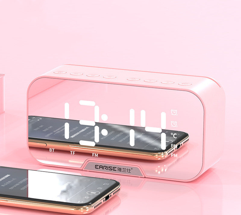 Alarm Clock Bluetooth Speaker 3W — FM Radio TF Card 4Hr Battery Display