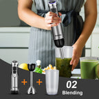 Biolomix 4-in-1 Hand Blender 1200W — Stick Blender with Whisk & Chopper Bowl