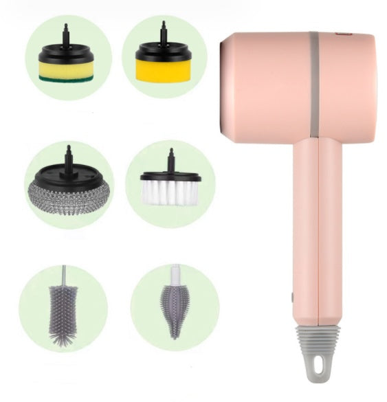 Electric Cleaning Brush Set — Rechargeable Multifunctional Scrubber 3 Brush Heads
