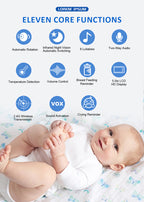 HD Wireless Baby Monitor — 5-inch 720p Screen with Cry Detection & Temperature