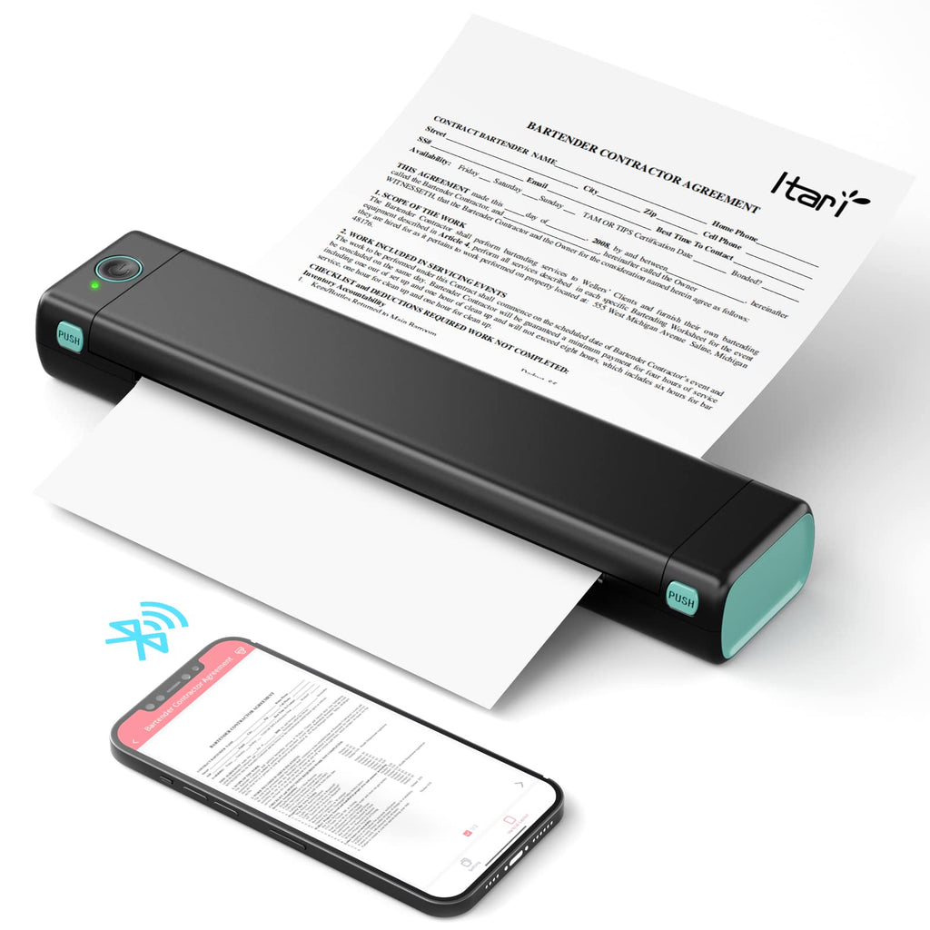 Imprimante thermique portable Bluetooth Phomemo M08F A4 — Imprimante de bureau mobile sans fil