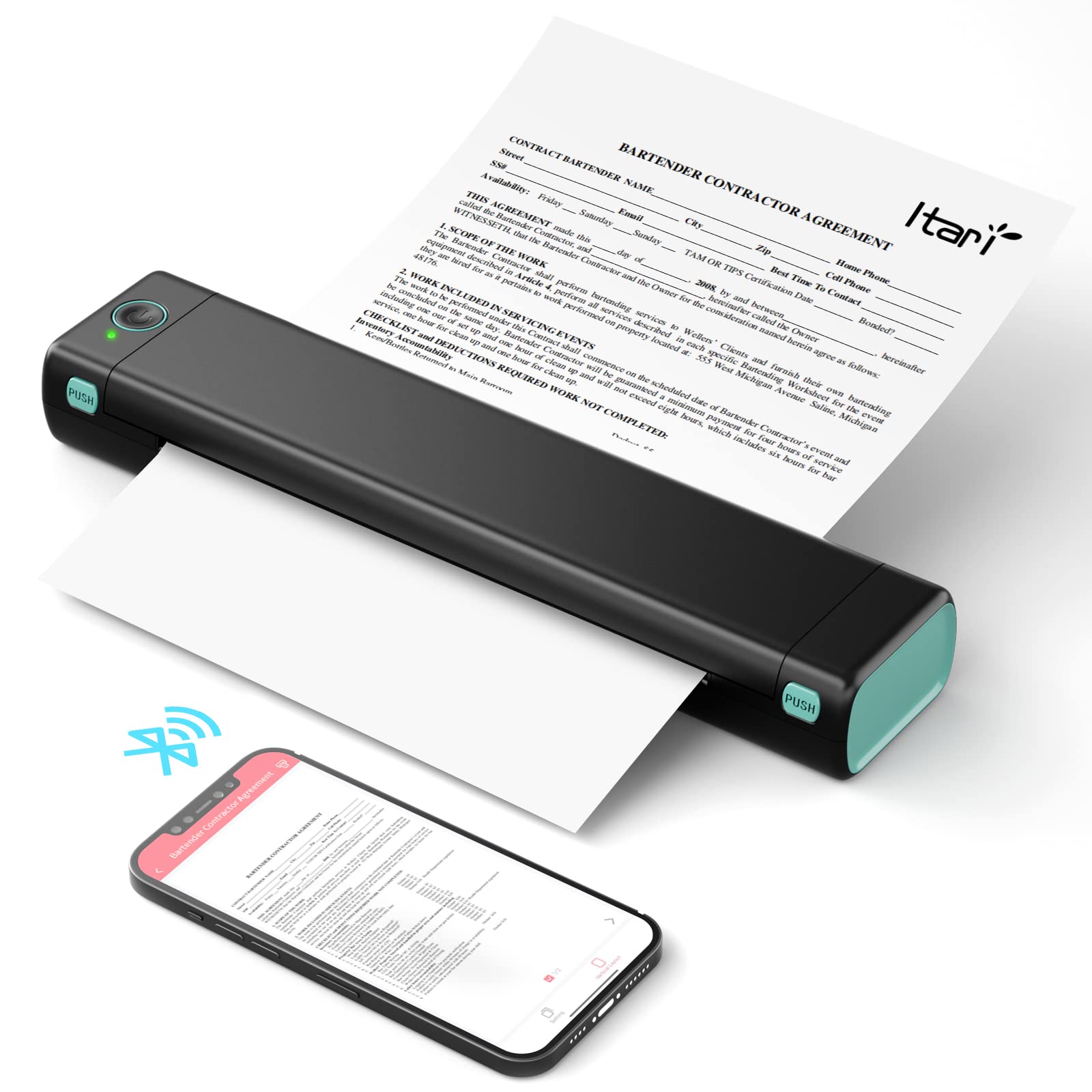 Imprimante thermique portable Bluetooth Phomemo M08F A4 — Imprimante de bureau mobile sans fil
