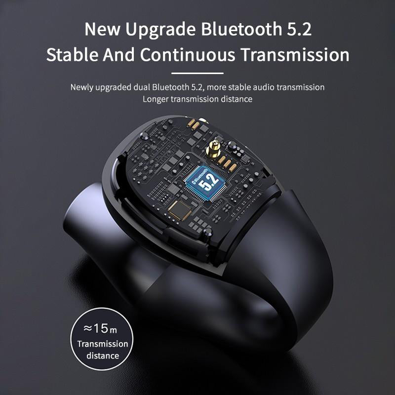 Ear Clip Open-Ear Bluetooth 5.2 Headphones — 36Hr HIFI Dual Drive 350mAh Case