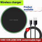 15W Wireless Charger with USB-C Cable — Fast Charging Pad for Smartphones