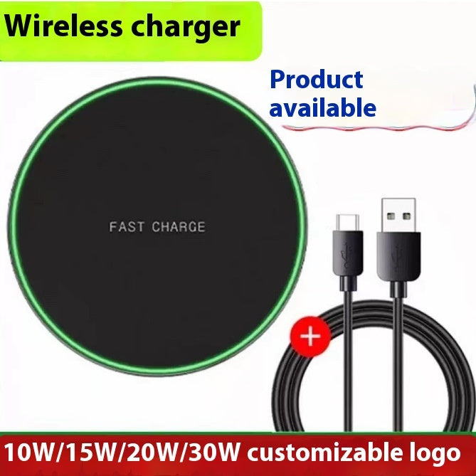 15W Wireless Charger with USB-C Cable — Fast Charging Pad for Smartphones