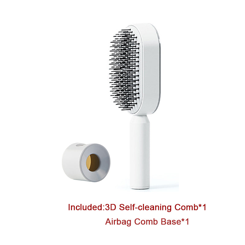 Self-Cleaning Hairbrush with 3D Air Cushion — Detangling Scalp Massage Brush