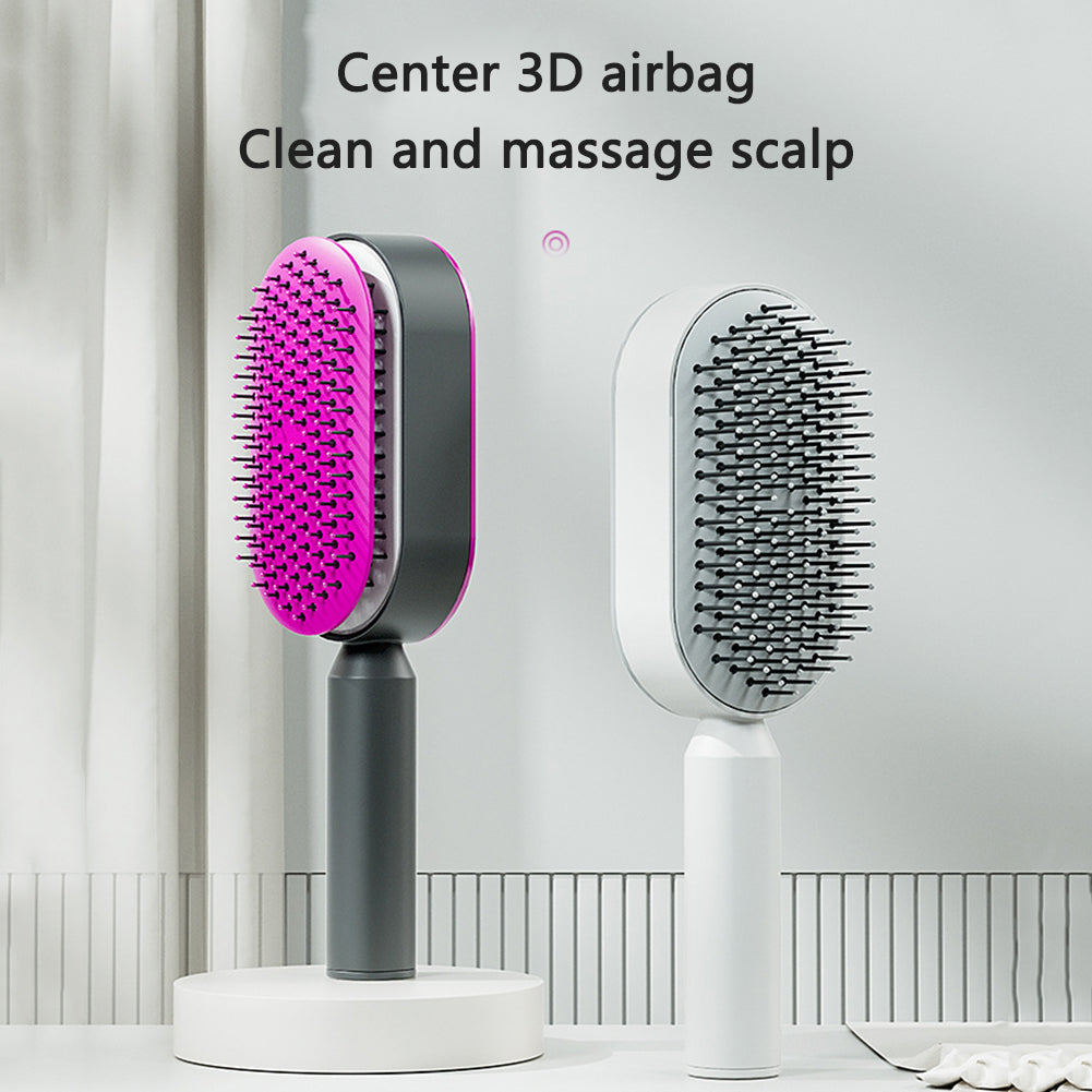 Self-Cleaning Hairbrush with 3D Air Cushion — Detangling Scalp Massage Brush
