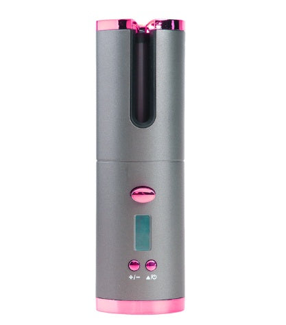 Cordless Automatic Hair Curler with LCD Display — Ceramic Rotating Curling Iron