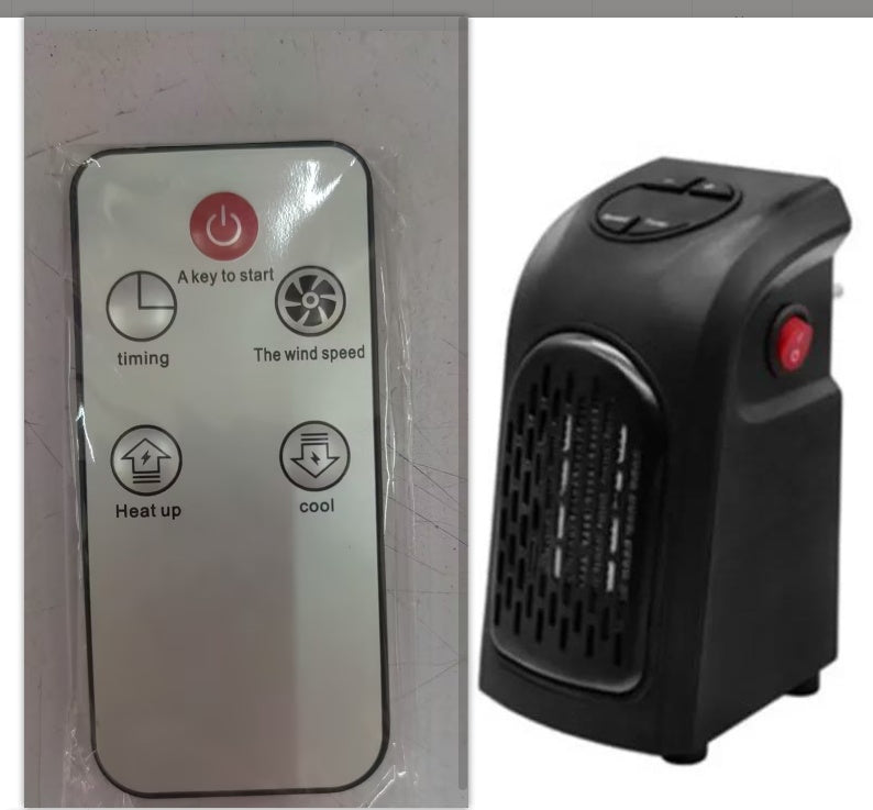 Mini PTC Ceramic Fan Heater — 15–32°C Adjustable 12Hr Timer Hot & Cool Air