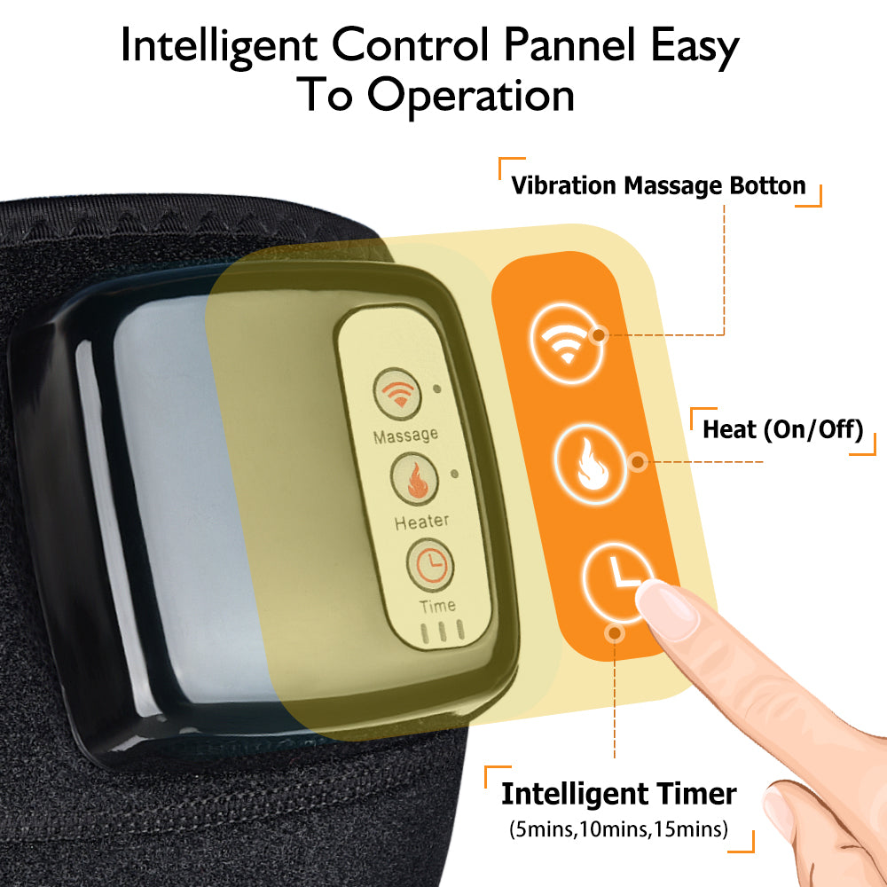 Infrared Heated Knee & Joint Massager Wrap — Vibration Therapy 3-Speed 12W