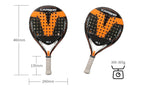 Carbon Fibre Padel Racket — Round Head Professional Bat 460×260mm