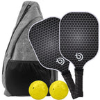 Pickleball Paddle Set — 2 Carbon Fibre Paddles, 4 Balls & Carry Bag