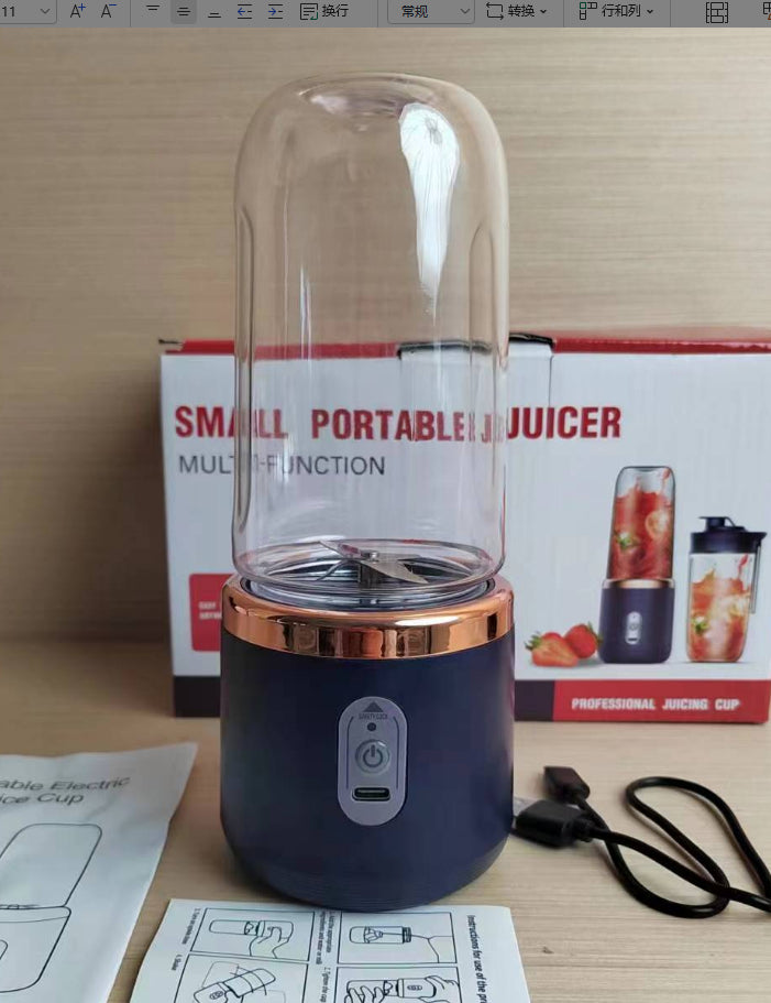 6-Blade Portable USB Blender 140W — 400ml Smoothie & Juice Cup 22000 RPM