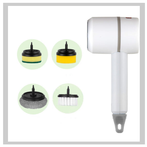 Electric Cleaning Brush Set — Rechargeable Multifunctional Scrubber 3 Brush Heads