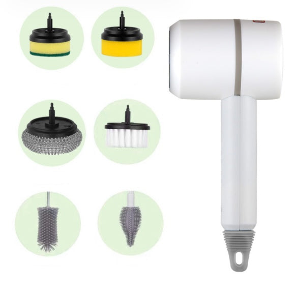Electric Cleaning Brush Set — Rechargeable Multifunctional Scrubber 3 Brush Heads