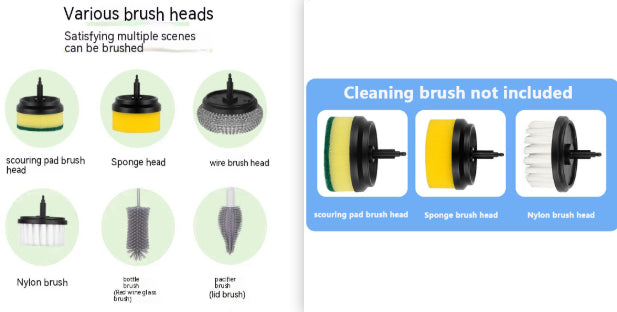 Electric Cleaning Brush Set — Rechargeable Multifunctional Scrubber 3 Brush Heads