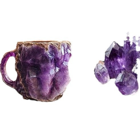 Mineral Crystal Effect Resin Coffee Mug 400ml — Decorative Handle Cup Gift
