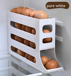 4-Layer Automatic Egg Roller Tray — 30-Egg Refrigerator Organiser 4 Colours