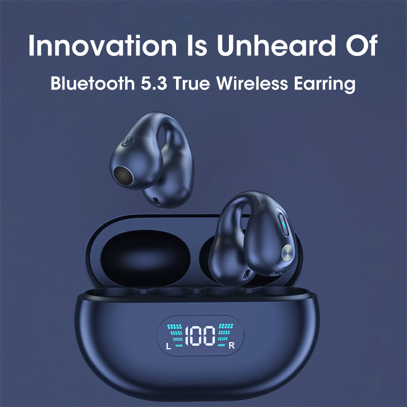 Q80 Ear Clip Bone Conduction Headphones — Bluetooth 5.3 Open-Ear Stereo