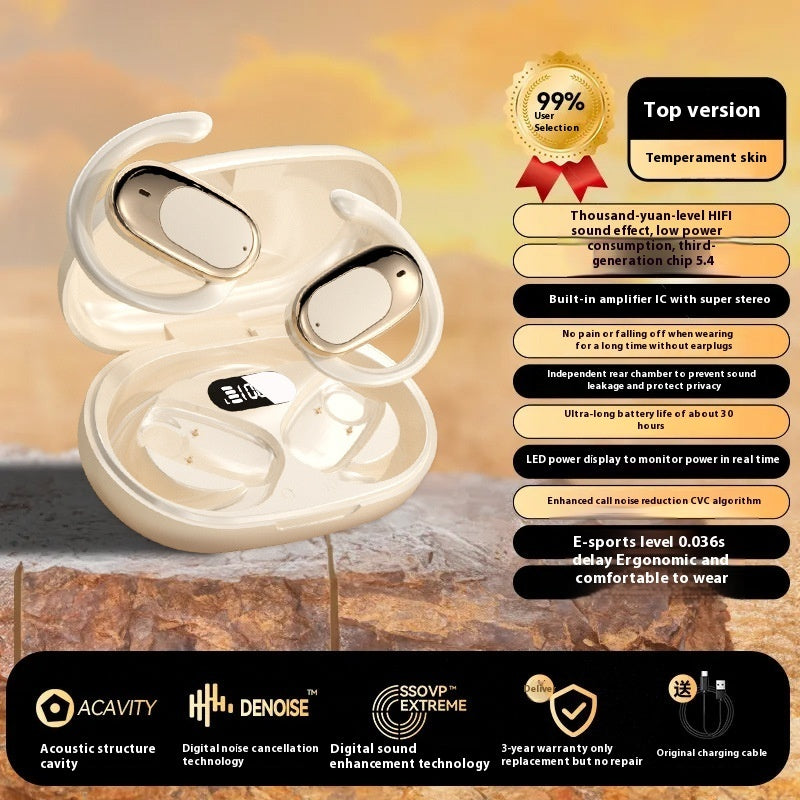 Bone Conduction Bluetooth Headphones — Waterproof Open-Ear 8Hr Battery Breathing Light