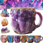 Mineral Crystal Effect Resin Coffee Mug 400ml — Decorative Handle Cup Gift