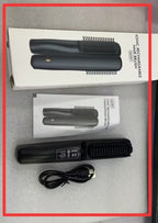 Wireless Ionic Hair Straightener Comb — USB-C Rechargeable 2600mAh Styling Tool