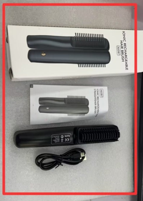 Wireless Ionic Hair Straightener Comb — USB-C Rechargeable 2600mAh Styling Tool