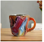 Mineral Crystal Effect Resin Coffee Mug 400ml — Decorative Handle Cup Gift
