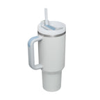 40oz Insulated Stainless Steel Tumbler with Handle & Straw — Hot 12Hr Cold 24Hr