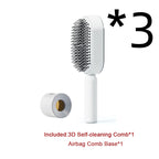 Self-Cleaning Hairbrush with 3D Air Cushion — Detangling Scalp Massage Brush