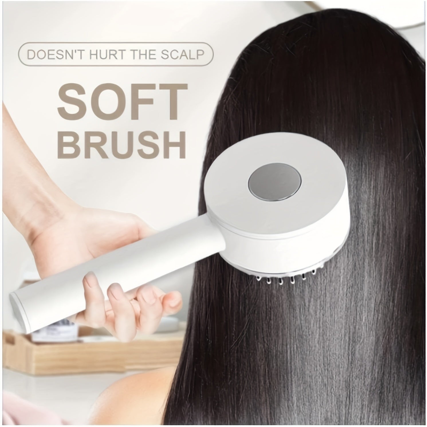 Self-Cleaning Hairbrush with 3D Air Cushion — Detangling Scalp Massage Brush