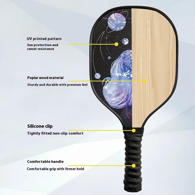 Professional Pickleball Paddle — Wooden Graphic Design 400×192mm