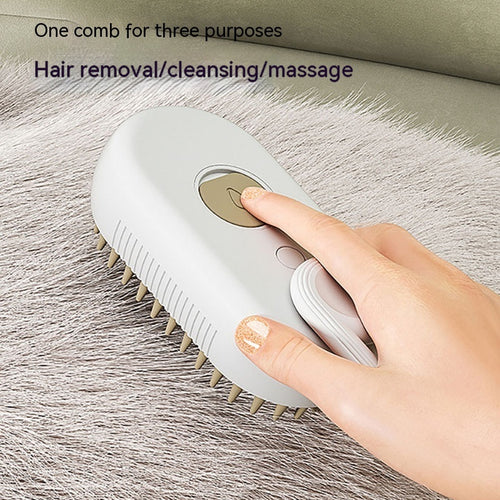 3-in-1 Electric Steam Pet Brush — USB Rechargeable Grooming Comb for Cats & Dogs