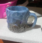 Mineral Crystal Effect Resin Coffee Mug 400ml — Decorative Handle Cup Gift