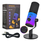 ZX777 RGB Moving Coil Microphone — USB & XLR Dual-Mode with Noise Reduction