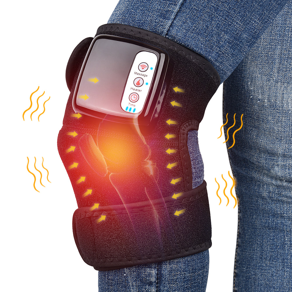 Infrared Heated Knee & Joint Massager Wrap — Vibration Therapy 3-Speed 12W