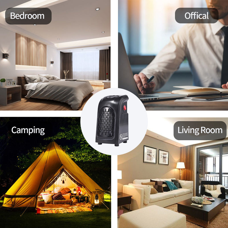 Mini PTC Ceramic Fan Heater — 15–32°C Adjustable 12Hr Timer Hot & Cool Air