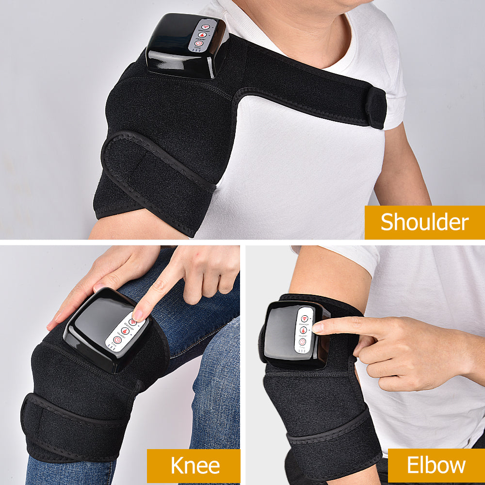 Infrared Heated Knee & Joint Massager Wrap — Vibration Therapy 3-Speed 12W