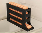 4-Layer Automatic Egg Roller Tray — 30-Egg Refrigerator Organiser 4 Colours