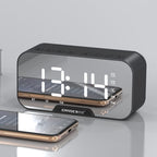 Alarm Clock Bluetooth Speaker 3W — FM Radio TF Card 4Hr Battery Display