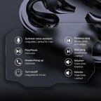 Ear Clip Open-Ear Bluetooth 5.2 Headphones — 36Hr HIFI Dual Drive 350mAh Case