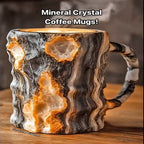 Mineral Crystal Effect Resin Coffee Mug 400ml — Decorative Handle Cup Gift