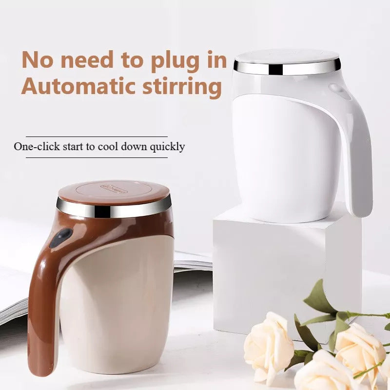 Self-Stirring Magnetic Travel Mug — 304 Stainless Steel USB Rechargeable Cup