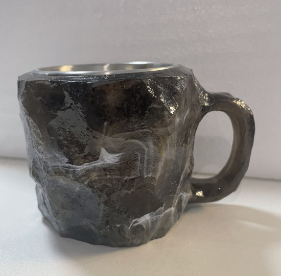 Mineral Crystal Effect Resin Coffee Mug 400ml — Decorative Handle Cup Gift
