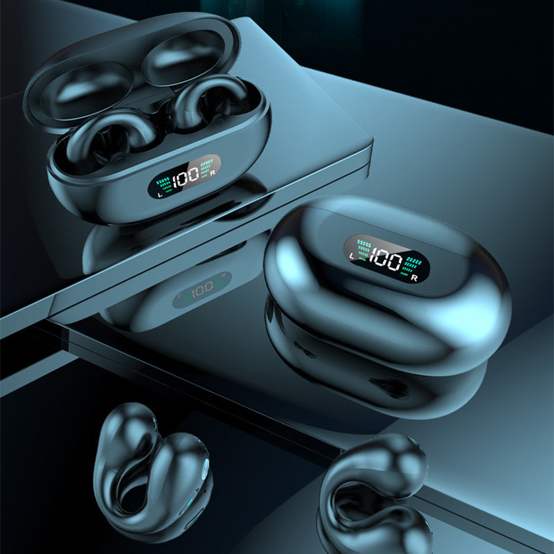 Q80 Ear Clip Bone Conduction Headphones — Bluetooth 5.3 Open-Ear Stereo